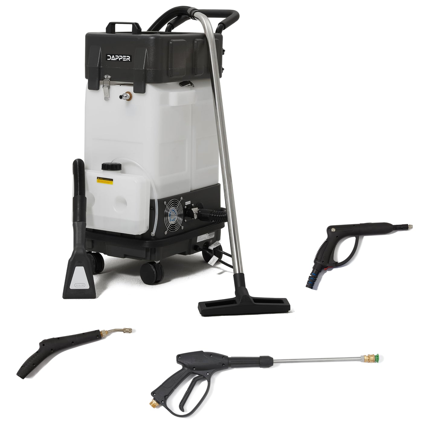 Appareil tout-en-un pour le nettoyage des toilettes avec rinçage haute pression, nettoyage à la vapeur, pulvérisation de solution, aspirateur sec/humide et souffleur