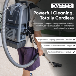 Aspirateur dorsal commercial et souffleur 2-en-1 sur batterie 6 pintes