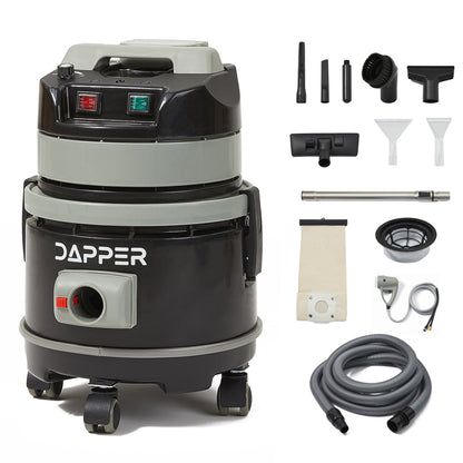 Commercial Wet/Dry Vacuum Cleaner with Soap Dispensing Scrub Brush, Complete Accessory Kit for Carpet, Upholstery & Hard Floor Cleaning, 1 Gal. Solution Tank, 3 Gal. Recovery Tank