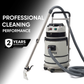 Wet/Dry Vacuum Cleaner with Steam, Cold Water Extraction & Scrub Brush, 2.5 Gal. Tank