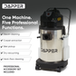 Wet Dry Vacuum & Steam Cleaner with Carpet & Upholstery Extraction 8 Gal. Recovery Tank