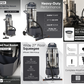 Aspirateur eau et poussière industriel robuste 99,9 litres, double moteur, 3,3 CV, 222 CFM
